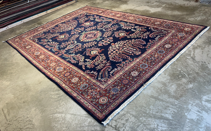 8'9"x12'1" Hand-Knotted 100% Wool Pile IndoSarouke Rug