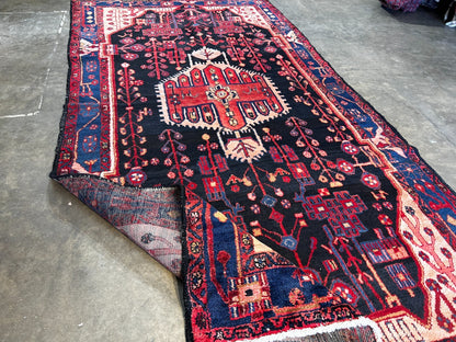 5'1" x 10'2'' Hand-Knotted 100% Lamb Wool Carpet - Nahavande Area Rug