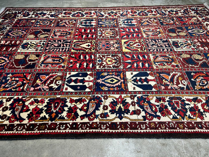 6'10"x10'1" Hand-Knotted 100% Lamb Wool Bakhtiarie Carpet - Area Rug