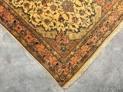 3'4"x6' Very Fine Hand-Knotted Wool & Silk Tabrize Rug