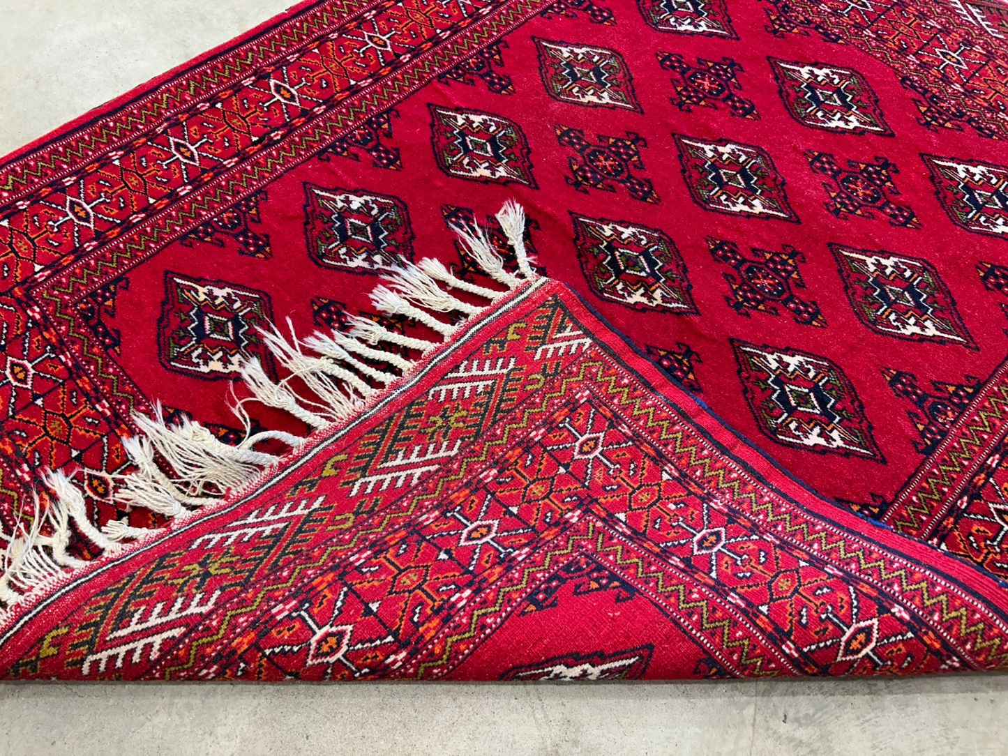 3'8"x4'8" Hand-Knotted 100% Wool Pile Bokhara Rug - Carpet