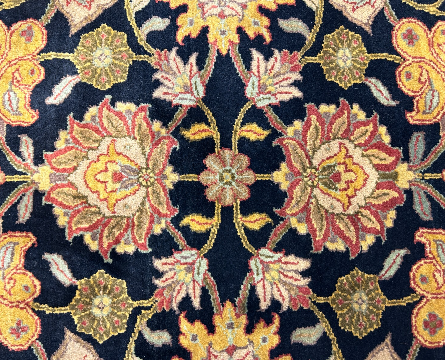 6'1"x9'1" Hand-Knotted 100% Wool Pile Agra Carpet - Area Rug