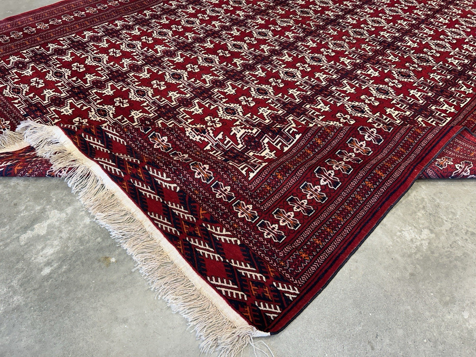 7’7”x10’ Hand-Knotted 100% Wool Pile Bokhara Area Rug - Carpet