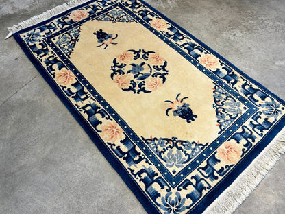 3'x5' Hand-Knotted 100% Wool Pile Art Deco Rug