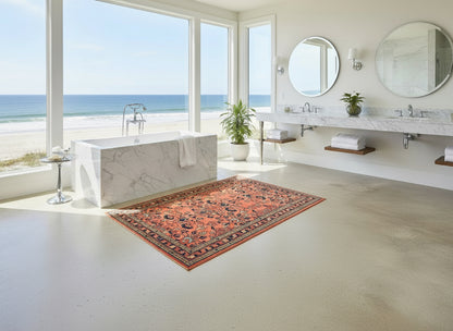 Collector Antique - 3'6"x4'4" Hand-Knotted 100% Wool Pile Sarouke Lilian Rug