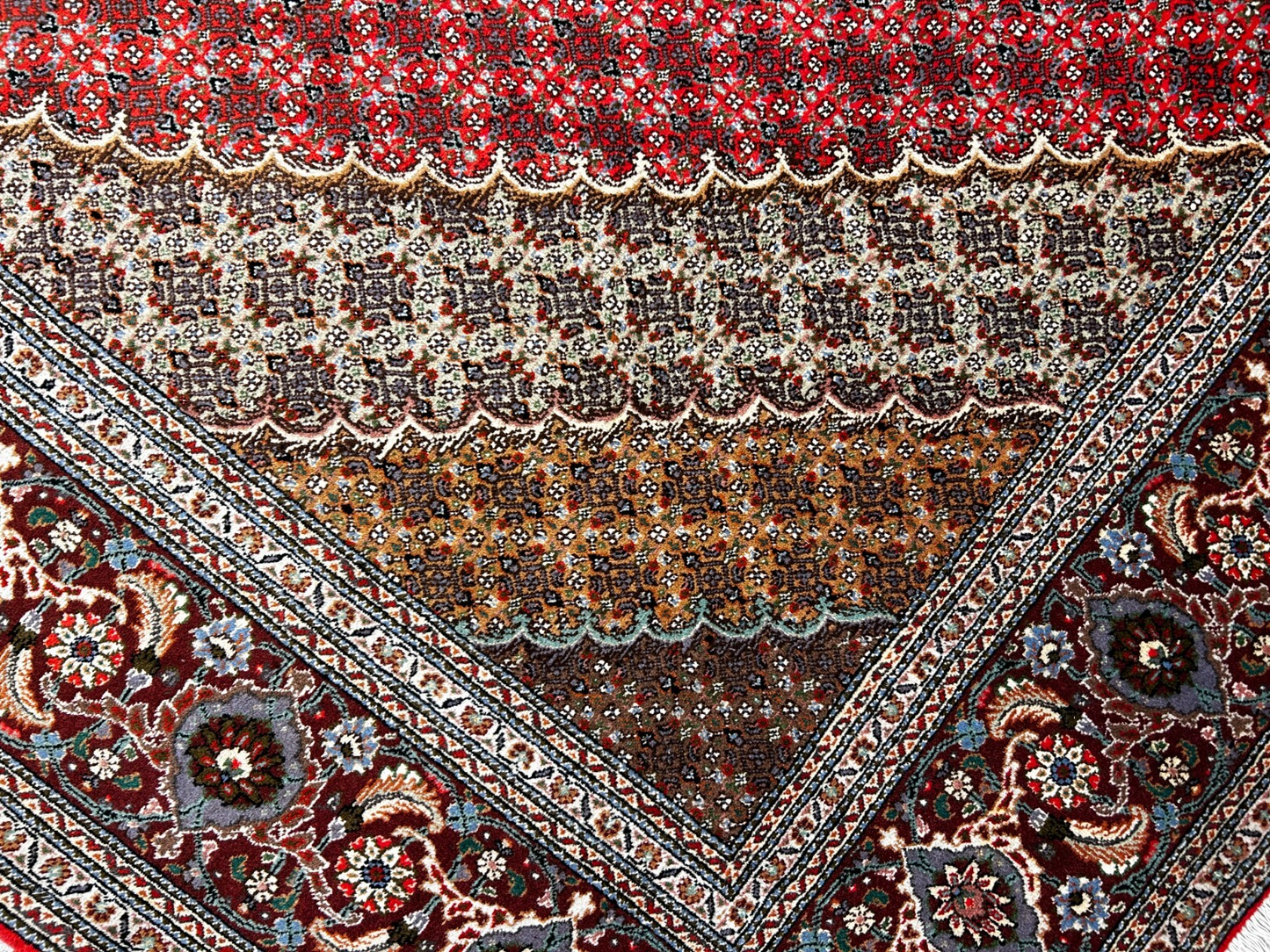 8'3"x11'3" Hand-Knotted Silk & Wool Tabrize Fish Style Area Rug