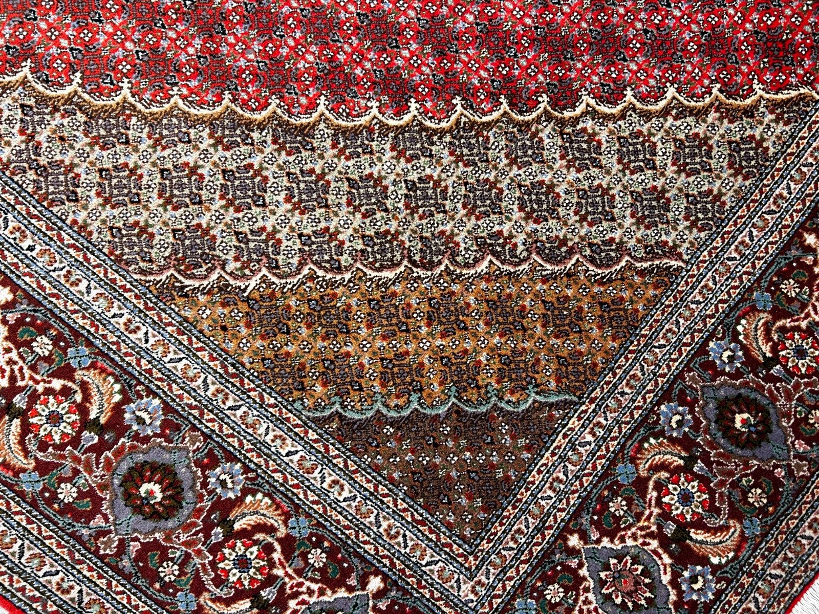 8'3"x11'3" Hand-Knotted Silk & Wool Tabrize Fish Style Area Rug