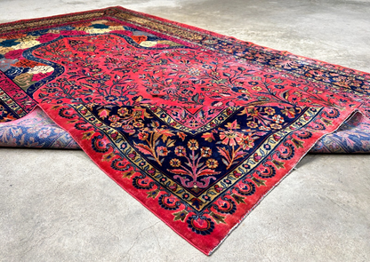 4'1"x6'10" Collector Antique Extra Fine Hand-Knotted 100% Wool Kashane Rug