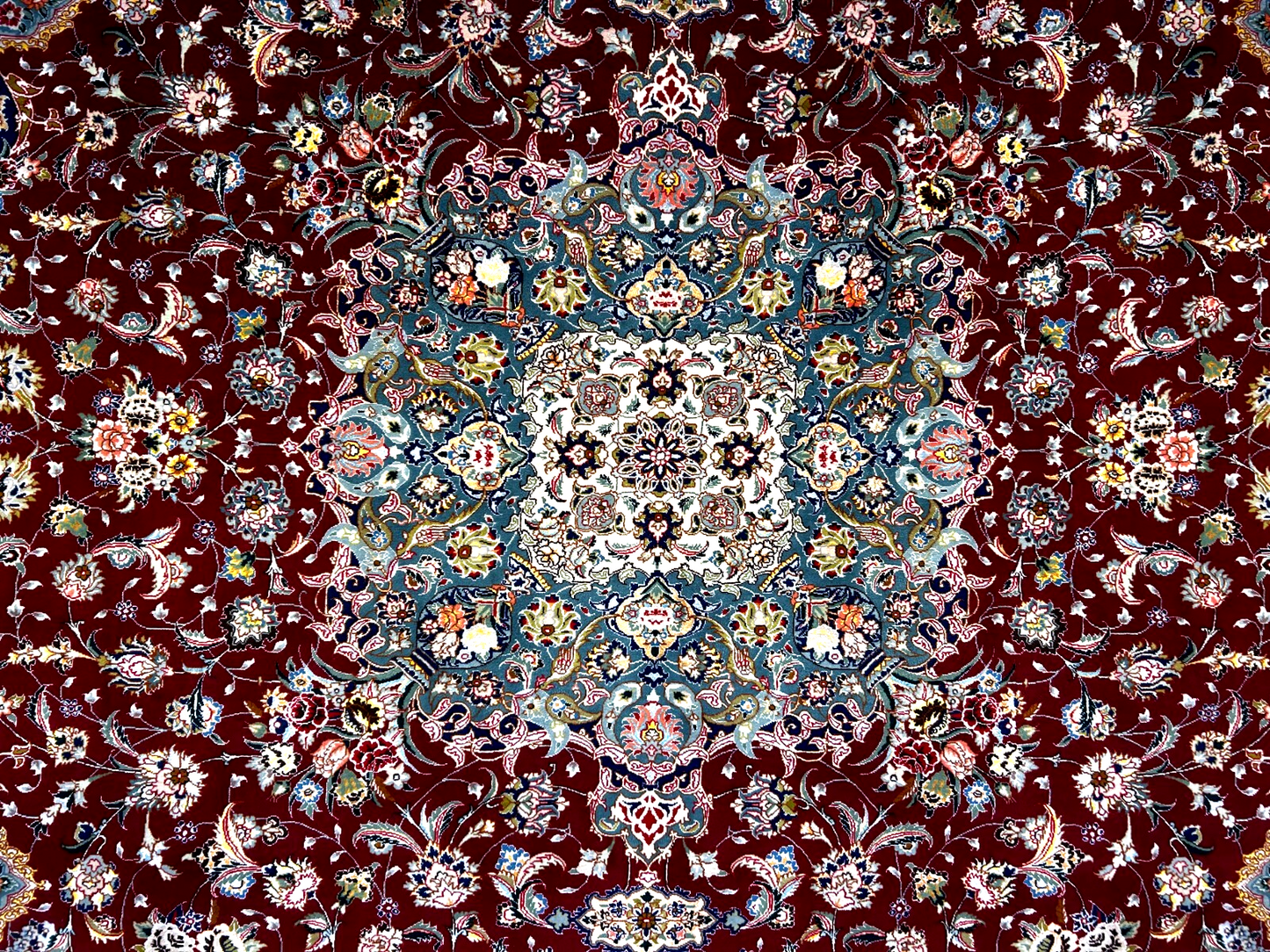 8'x11'7" Extra-Fine 70 Line Silk Foundation Hand-Knotted Wool & Silk Tabrize Rug