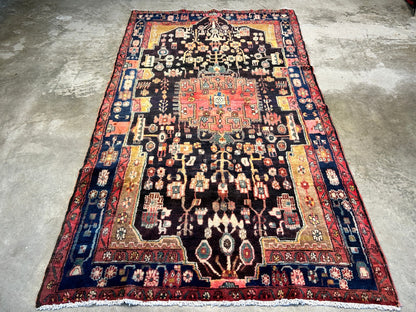 5'1" x 8'8" Hand-Knotted 100% Wool Carpet - Nahavande Area Rug