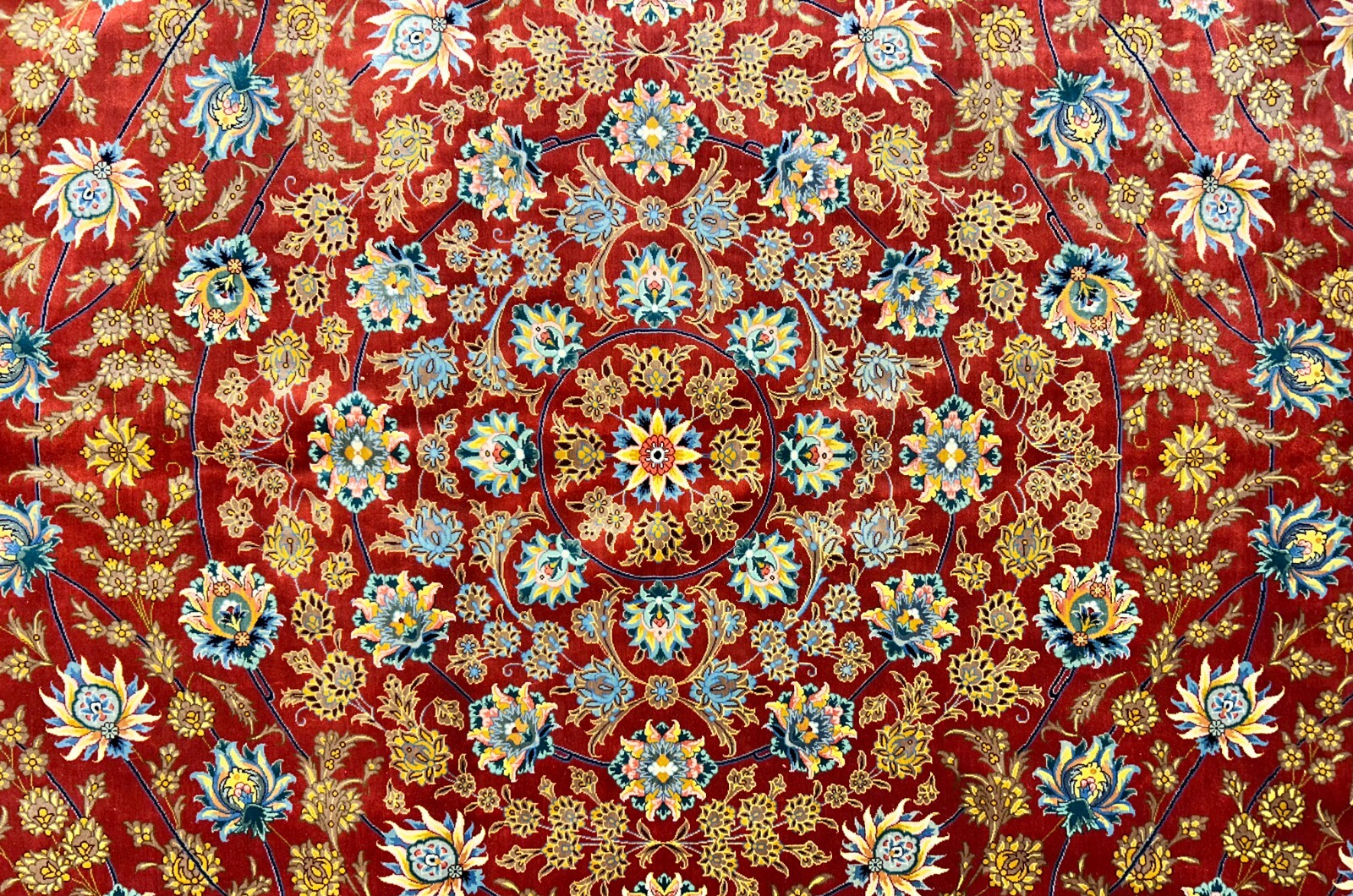 9'8"x13'6" Exquisite Signed Hand-Knotted 100% Silk Qume Rug