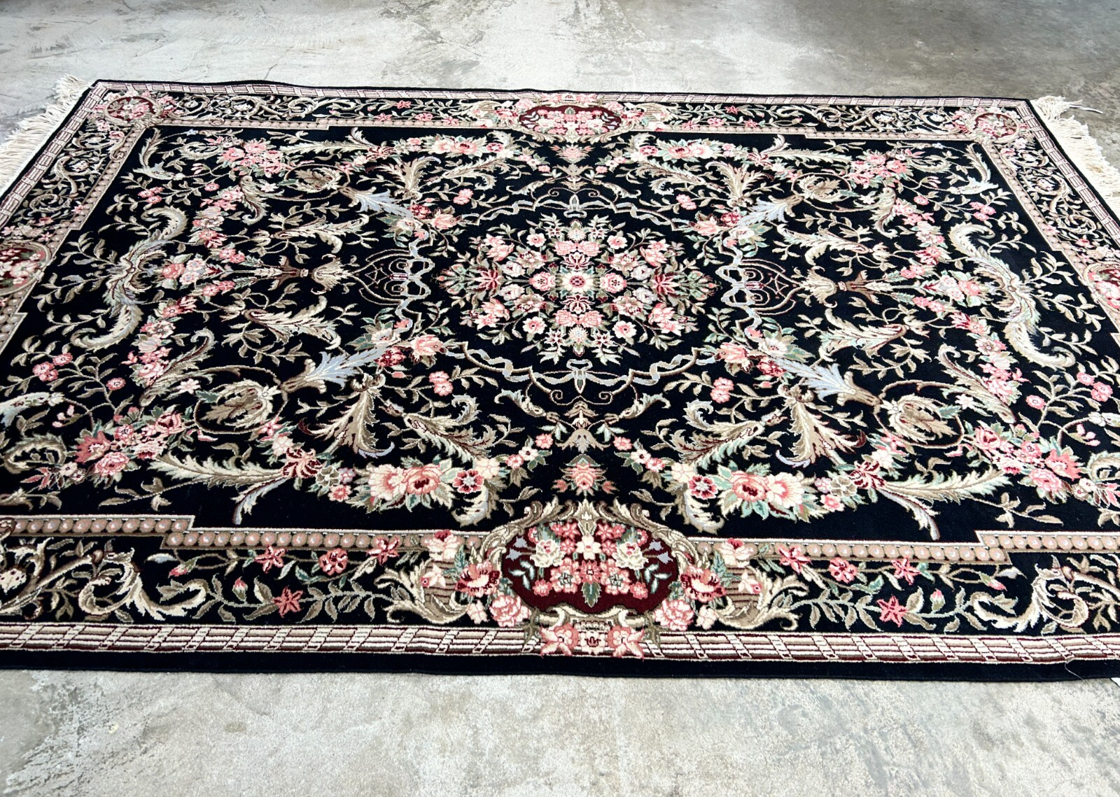 5'6"x8'6'' Hand-Knotted 100% Wool Pile Sino-Persiane Area Rug - Area Carpet