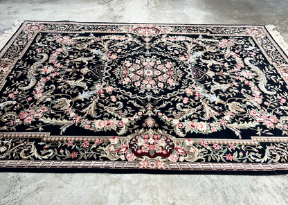 5'6"x8'6'' Hand-Knotted 100% Wool Pile Sino-Persiane Area Rug - Area Carpet