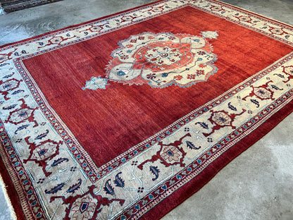 8'10"x11'8" Hand-Knotted 100% Wool Pile Tabrize Rug