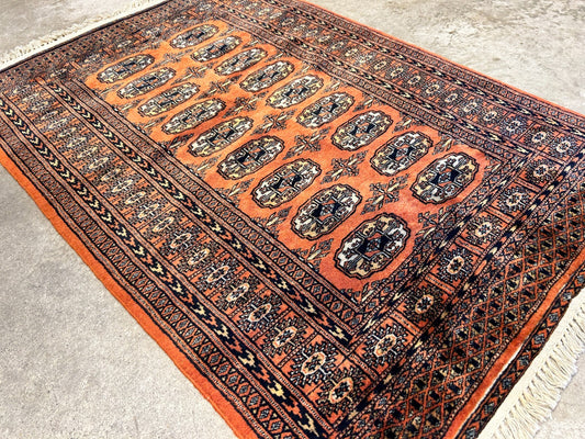 2'8"x3'11" Hand-Knotted 100% Wool Pile Bokhara Rug