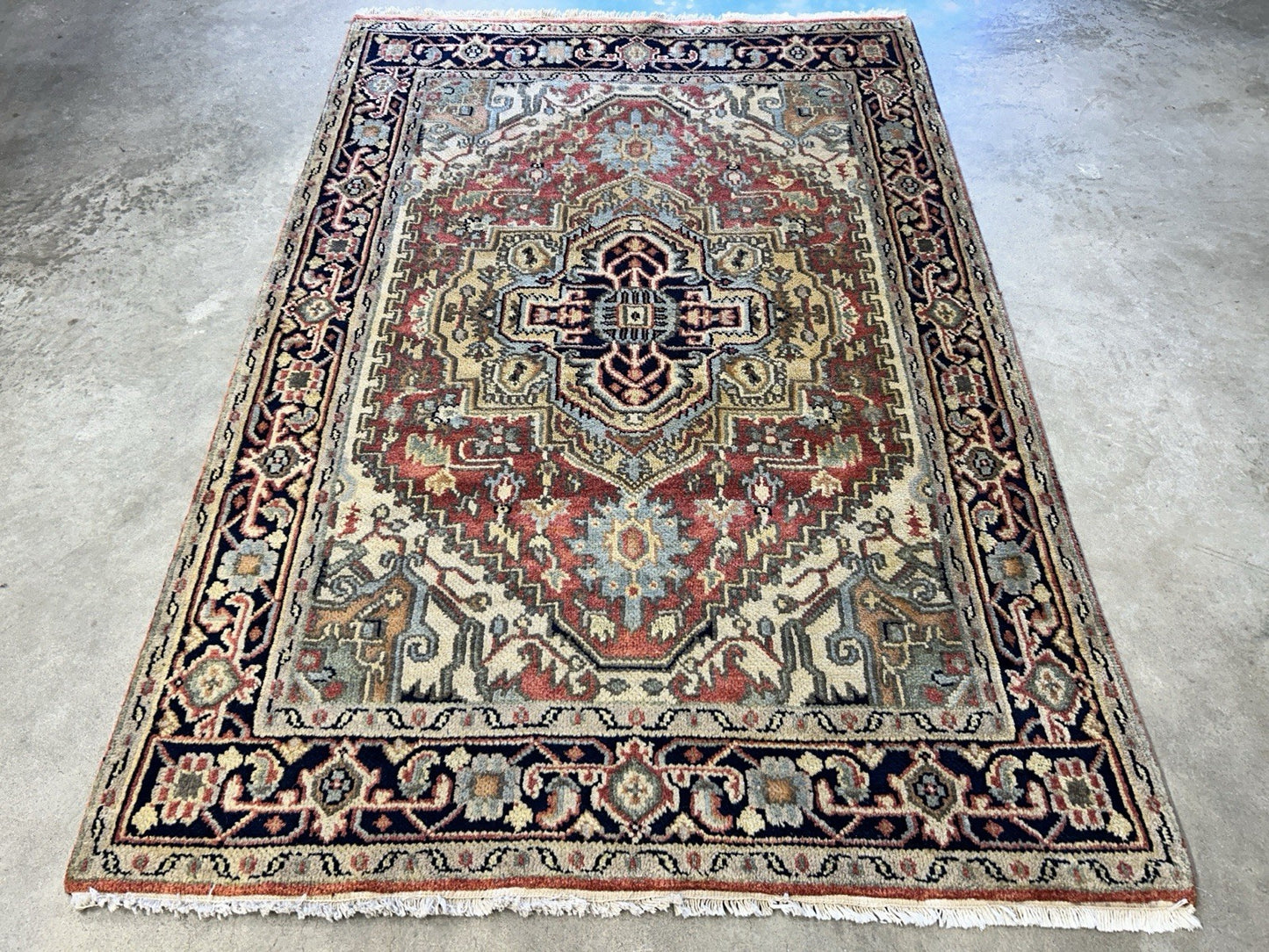 4’1”x6’1” Hand-Knotted 100% Wool Indoserapi Area Rug - Carpet