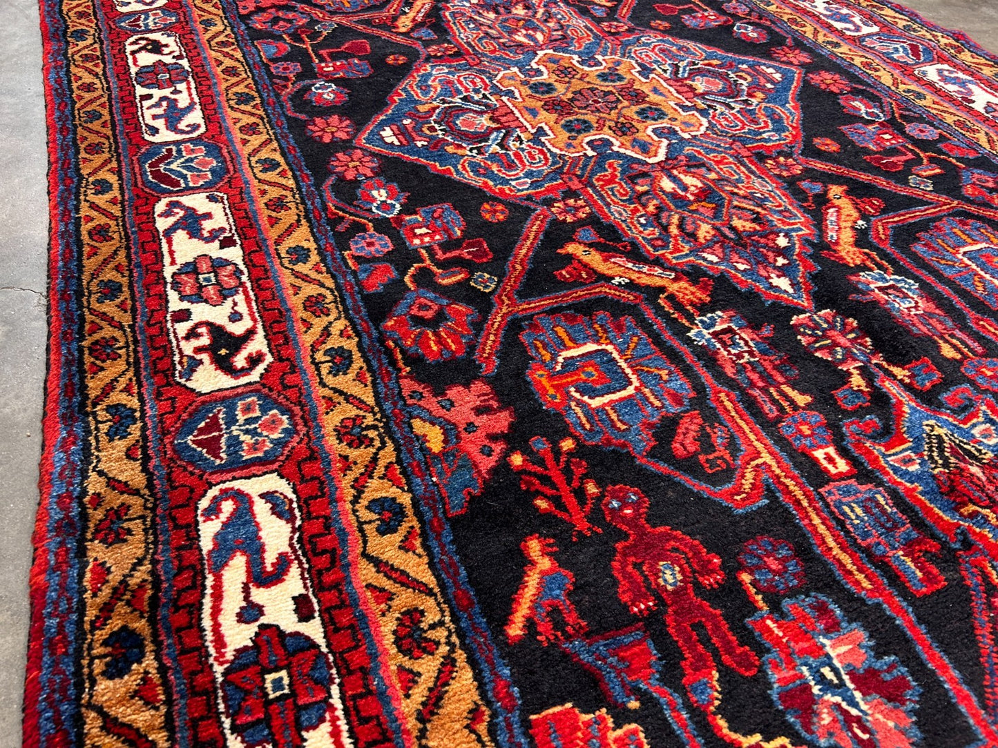 5'0" x 10'3'' Hand-Knotted 100% Lamb Wool Pile Nahavande Area Rug