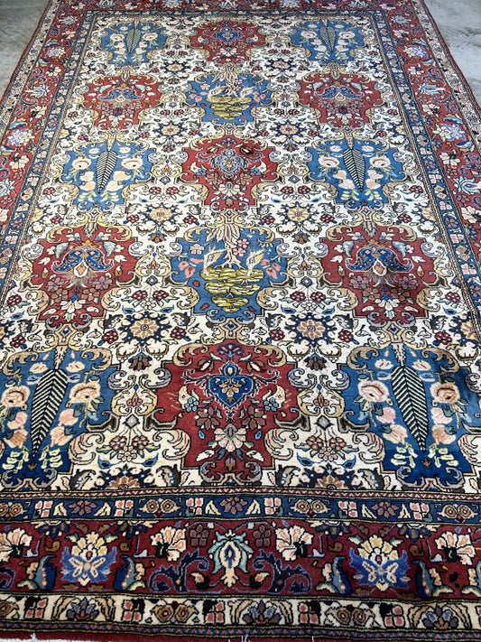 6'10"x10'2" Hand-Knotted 100% Lamb Wool Bakhtiarie Carpet - Area Rug