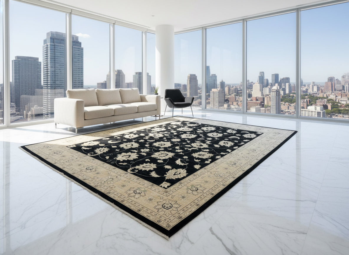 9'x12' Hand-Knotted 100% Wool Pile Oriental Rug