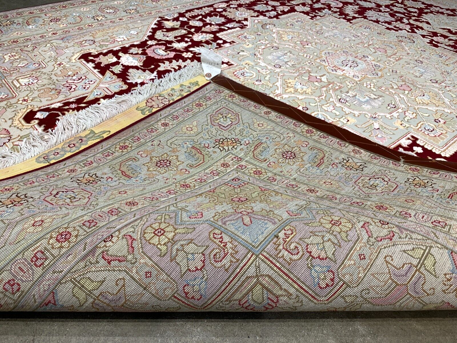 5'x7'1" Very Fine Hand-Knotted Wool & Silk Blend Tabrize Carpet - Area Rug