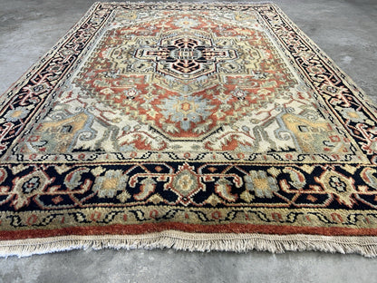 4’1”x6’1” Hand-Knotted 100% Wool Indoserapi Area Rug - Carpet