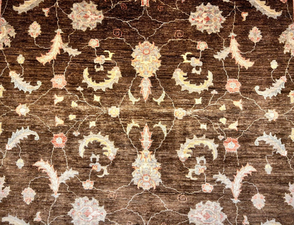 6'3"x9'7" Hand-Knotted 100% Wool Pile Peshawar Carpet - Area Rug