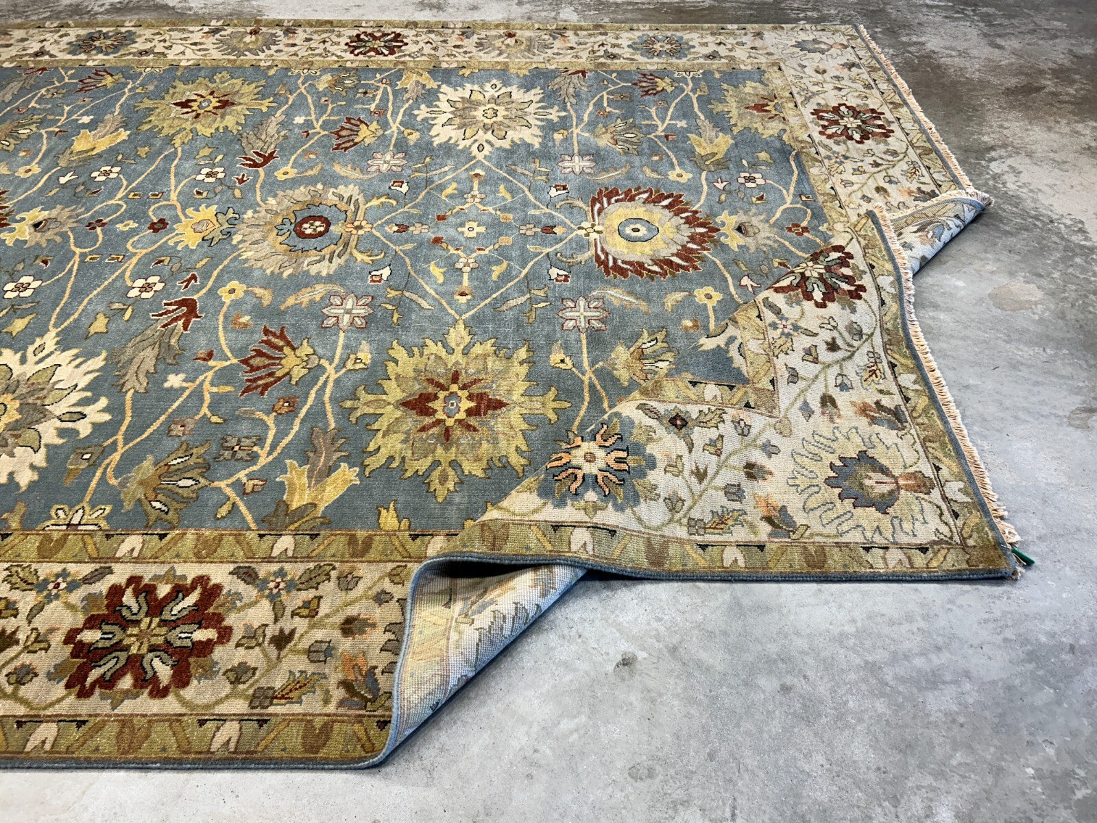 9'x12' Hand-Knotted 100% Wool Pile Mahal Design Carpet - Area Rug