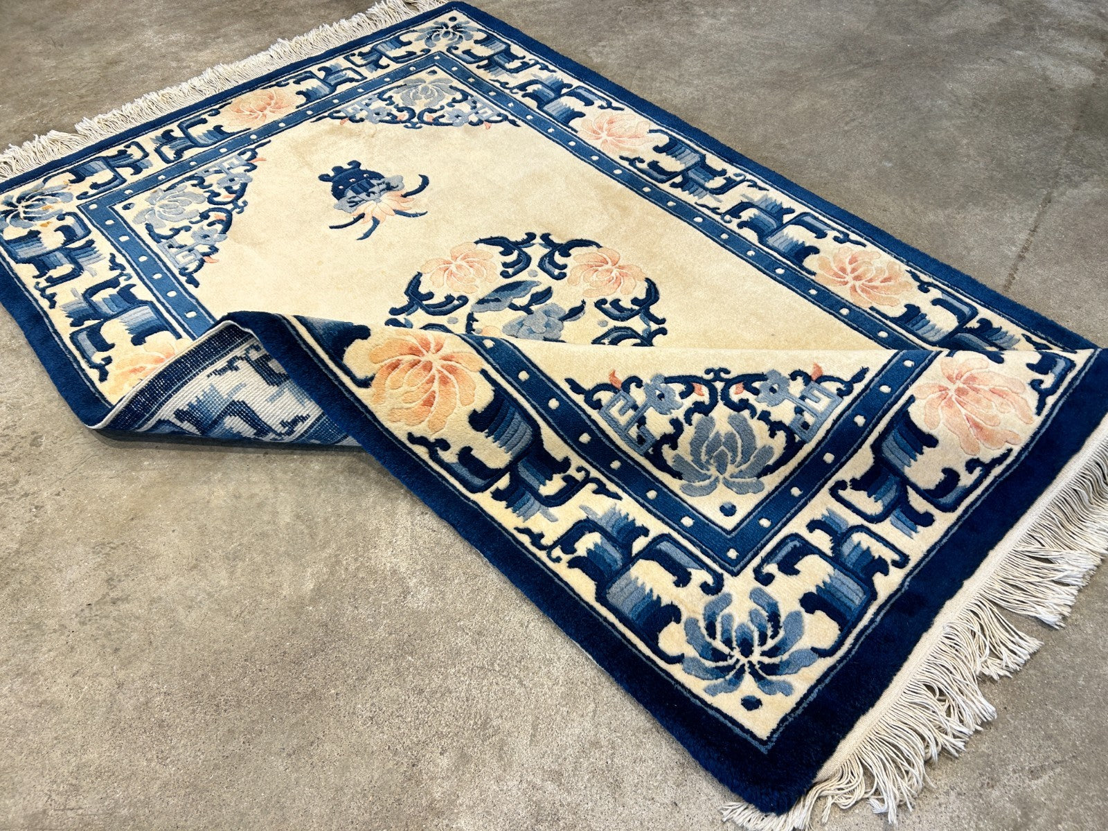 3'x5' Hand-Knotted 100% Wool Pile Art Deco Rug