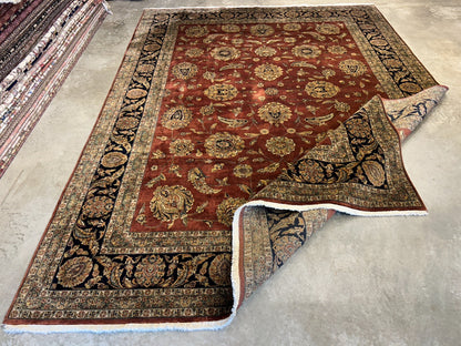8'10"x12'3" Hand-Knotted 100% Wool Pile Indian Rug