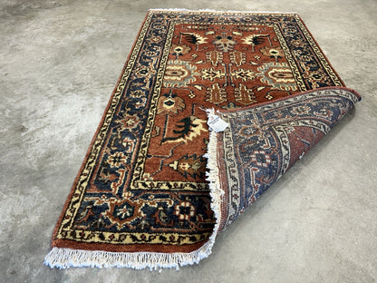 3’1”x5’1” Hand-Knotted 100% Wool Indoserapi Area Rug - Carpet