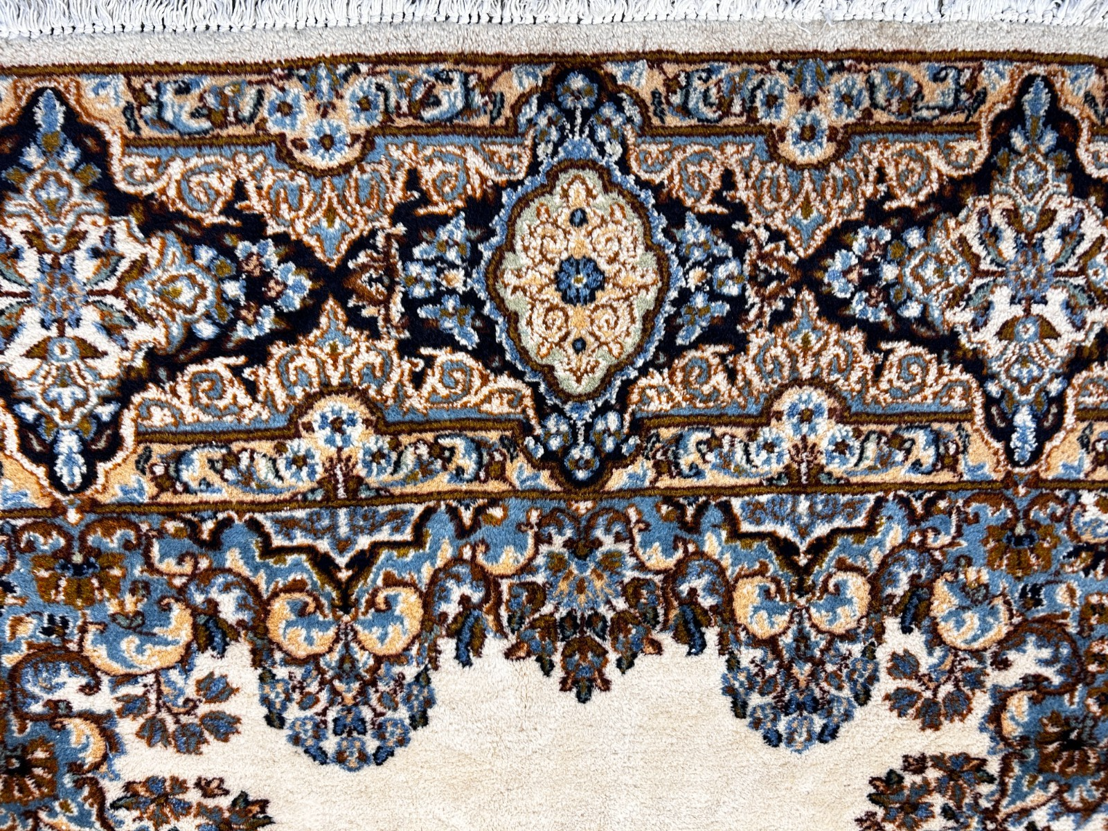 7'4"x10'10" Hand-Knotted 100% Wool Kermane Area Rug - Carpet