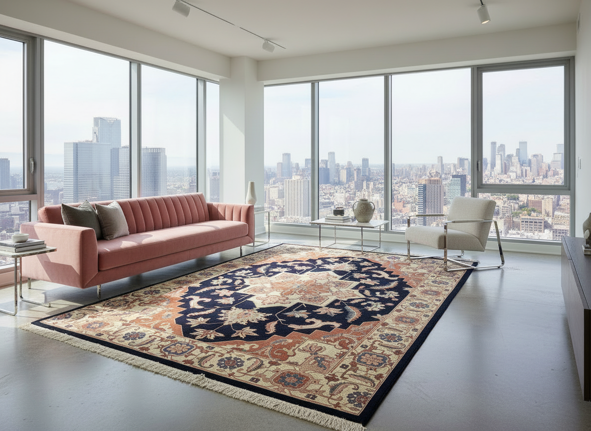 8'10"x11'11" Hand-Knotted 100% Wool Pile IndoHeriz Rug