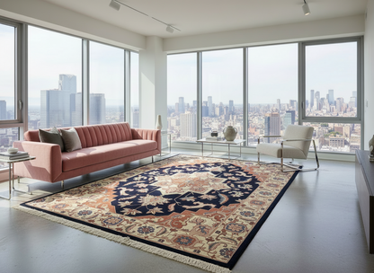 8'10"x11'11" Hand-Knotted 100% Wool Pile IndoHeriz Rug