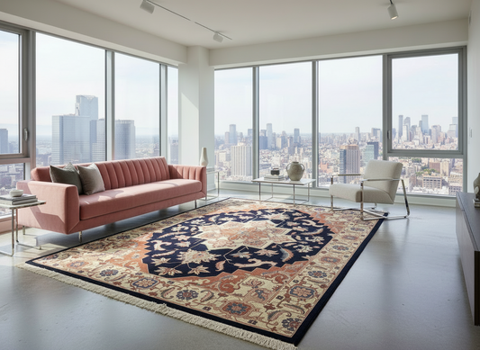 8'10"x11'11" Hand-Knotted 100% Wool Pile IndoHeriz Rug