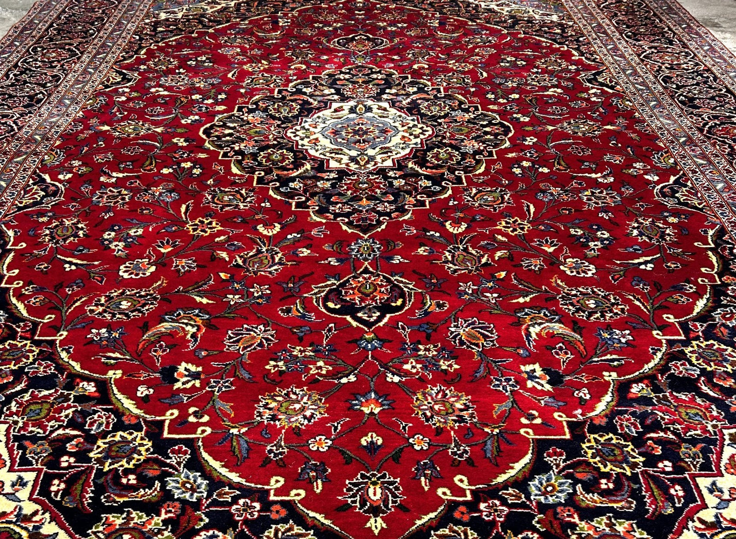 8'2"x12'4" Hand-Knotted 100% Wool Pile Kashane Area Rug - Carpet