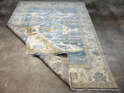 7'10" x 10'0" Hand-Knotted 100% Wool Carpet - Indian Oushak Area Rug