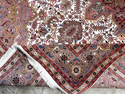 8'1"x11'10'' Fine Hand-Knotted Very Fine Wool Pile Tabrize Herize Area Rug