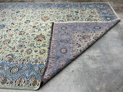 10'6"x14'6" Hand-Knotted 100% Wool Pile Kashane Rug