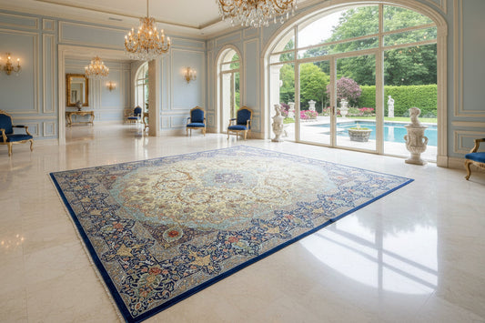 6'5"x10'4" Exquisite Extra-Fine Hand-Knotted 100% Silk Qume Carpet - Area Rug