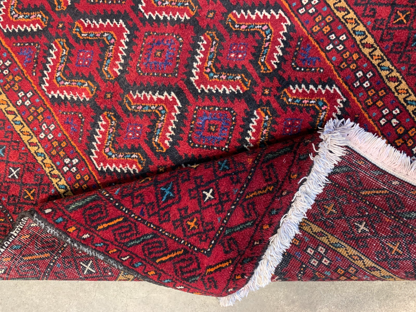 3'3"x5'7'' Hand-Knotted 100% Wool Baluchie Area Rug - Area Carpet