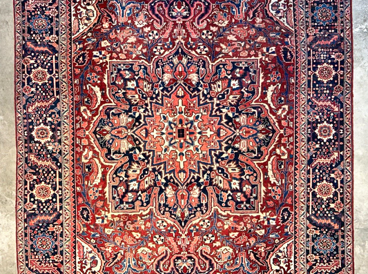 8'5"x11'9" Hand-Knotted 100% Wool Pile Herize Rug