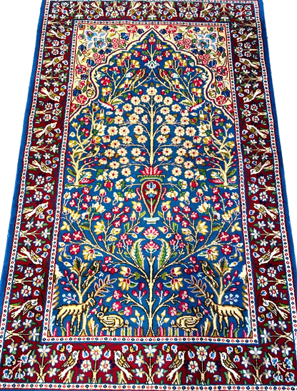 3'x4'9" Hand-Knotted 100% Wool Pile Tree of Life Carpet - Kermane Area Rug