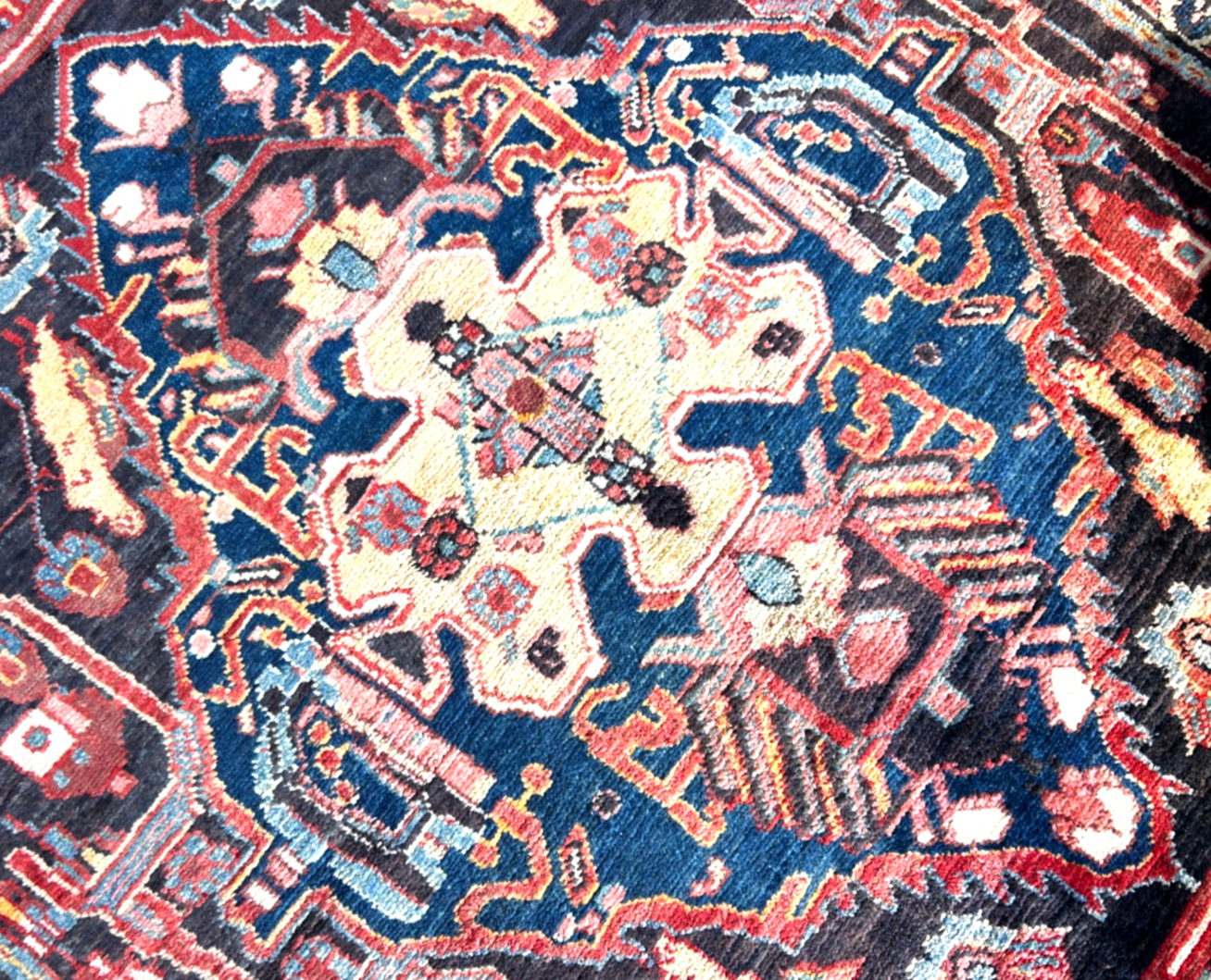 5'2" x 9'2" Hand-Knotted 100% Wool Pile Hamadane Area Rug - Carpet