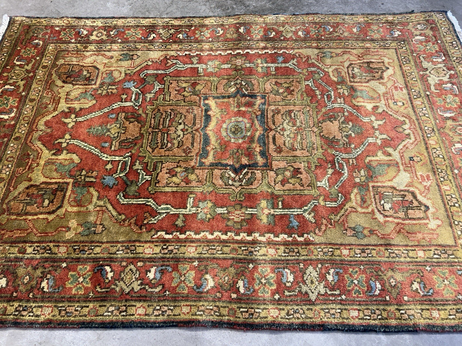 4’1”x6’1” Hand-Knotted 100% Wool Indoserapi Area Rug - Carpet
