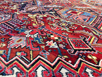 8'10"x12'1" Hand-Knotted 100% Wool Pile Herize Rug