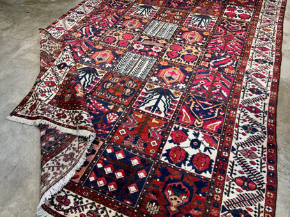 7'1"x10'1" Hand-Knotted 100% Lamb Wool Bakhtiarie Carpet - Area Rug