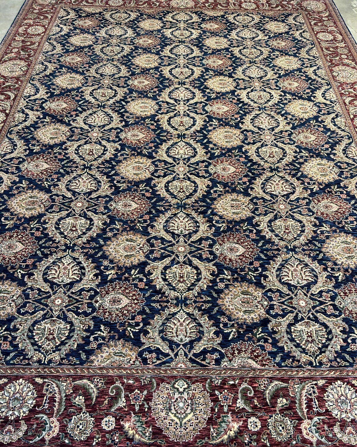 9'x12'2" Hand-Knotted 100% Wool Pile Oriental Rug