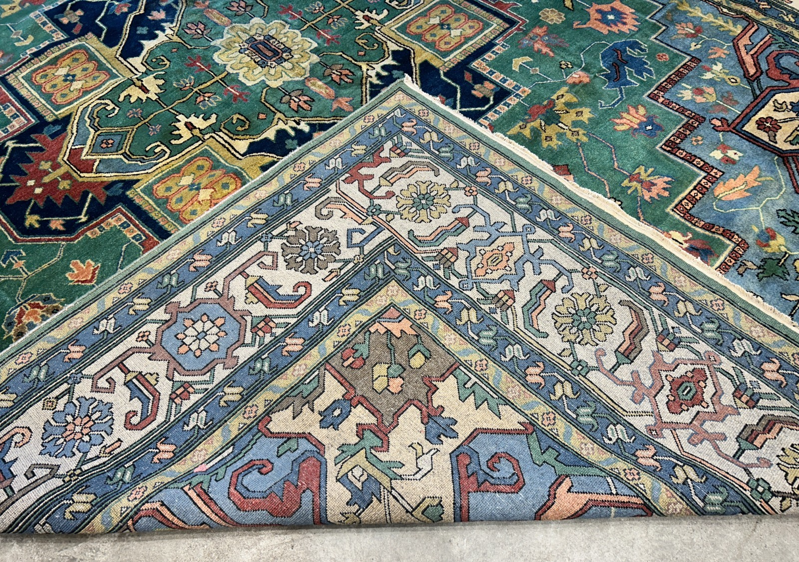 11'11"x15'11" Hand-Knotted 100% Wool Pile Herize Area Rug - Carpet