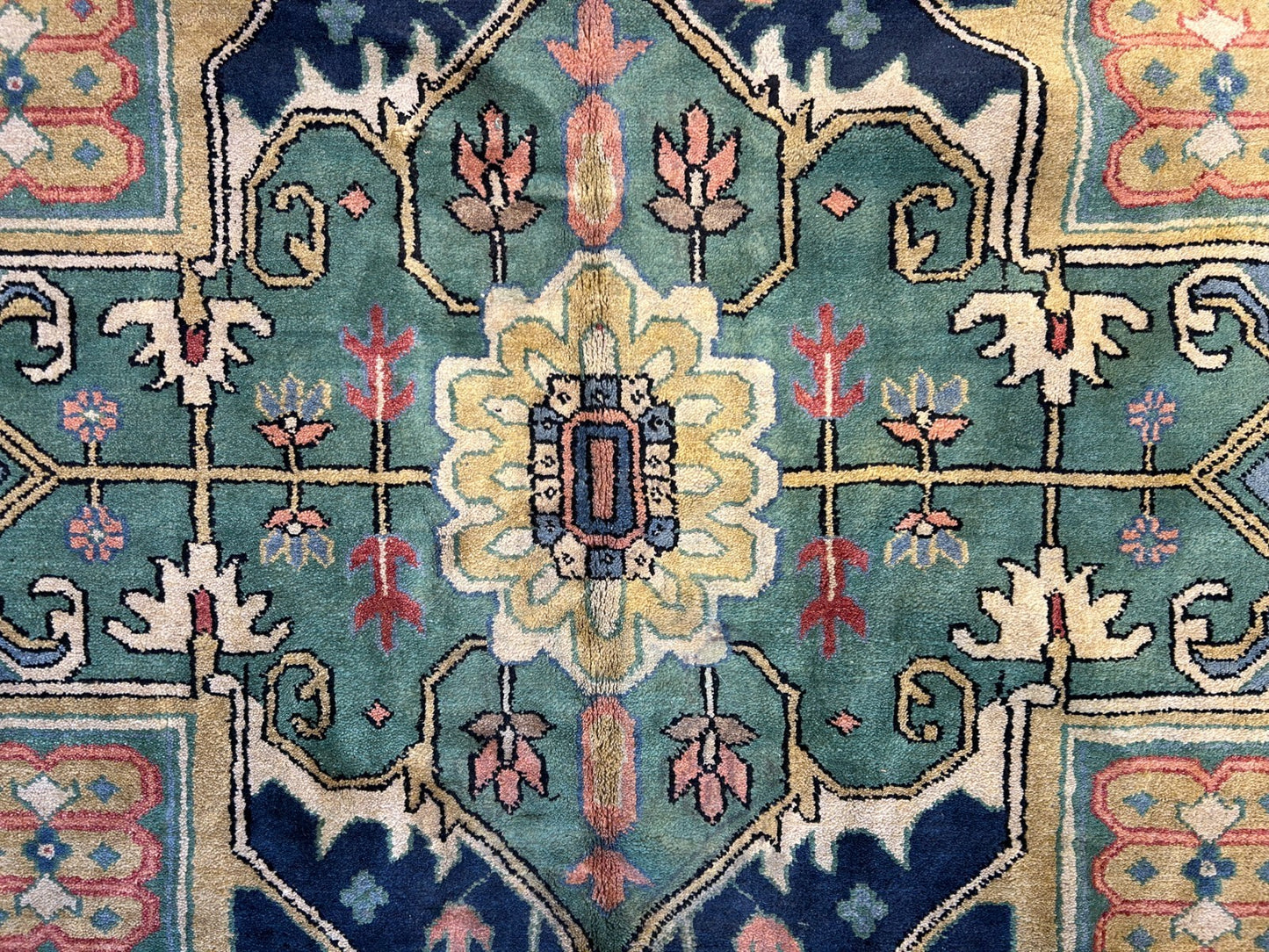 11'11"x15'11" Hand-Knotted 100% Wool Pile Herize Area Rug - Carpet