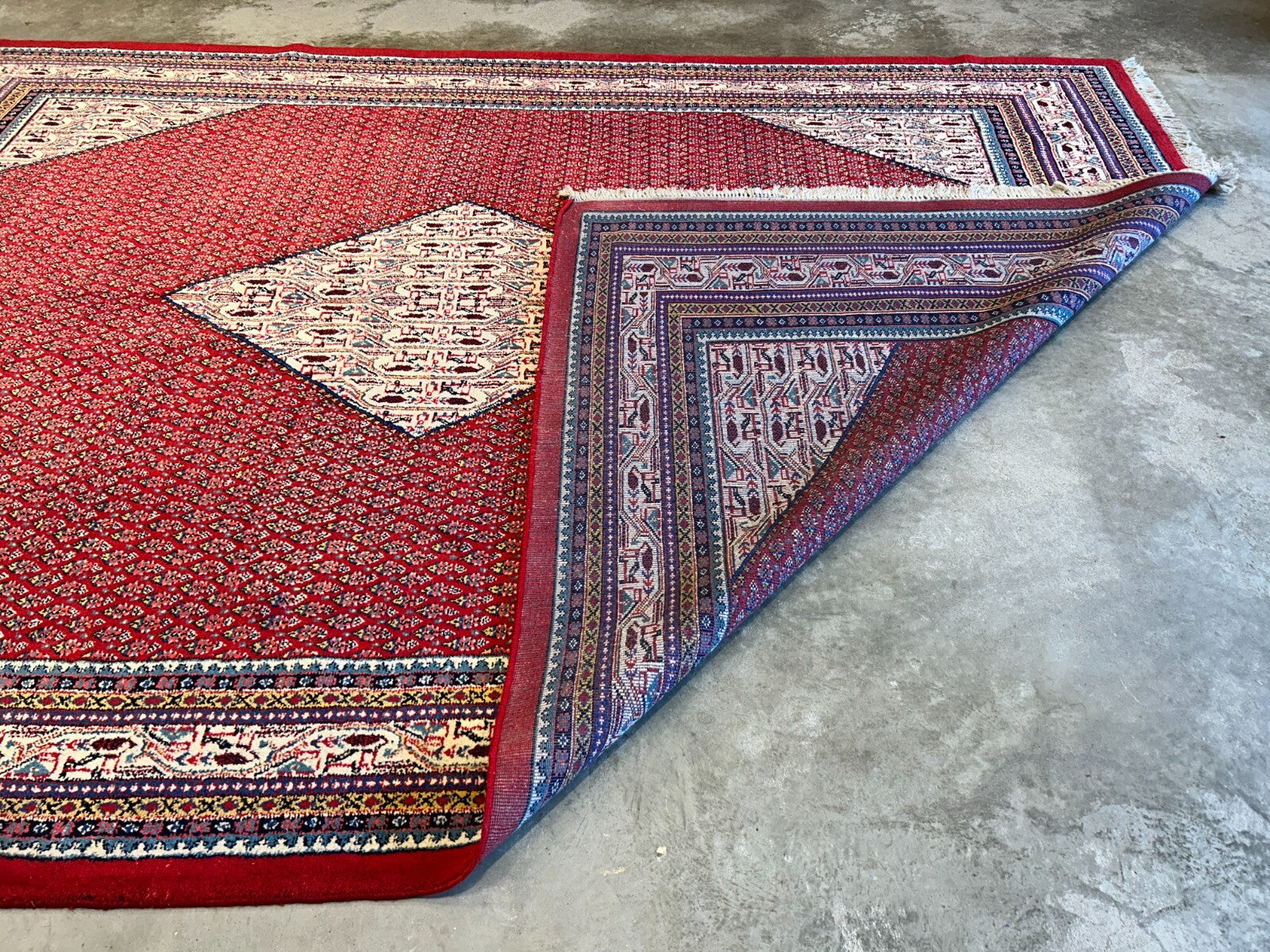 8'5"x12'1" Hand-Knotted 100% Wool Pile Hamadane Rug